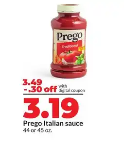 Hy-Vee Prego Italian sauce offer
