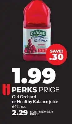Hy-Vee Old Orchard or Healthy Balance juice offer