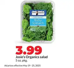 Hy-Vee Josie's Organics salad offer