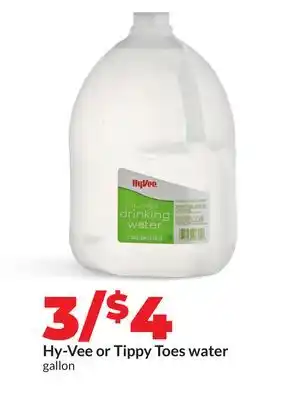 Hy-Vee Hy-Vee or Tippy Toes water offer