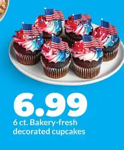 Hy-Vee 6 ct. Bakery-fresh decorated cupcakes offer