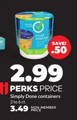 Hy-Vee Simply Done containers offer