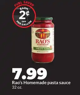 Hy-Vee Rao's Homemade pasta sauce offer