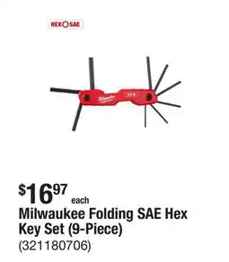 The Home Depot Milwaukee Folding SAE Hex Key Set (9-Piece) offer