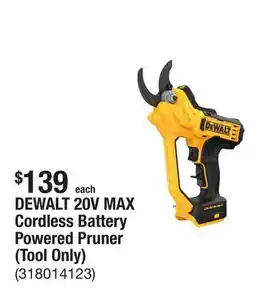 The Home Depot DEWALT 20V MAX Cordless Battery Powered Pruner (Tool Only) offer