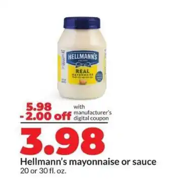Hy-Vee Hellmann’s mayonnaise or sauce offer