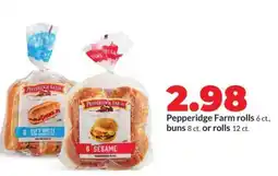 Hy-Vee Pepperidge Farm rolls or buns offer