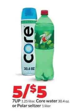 Hy-Vee 7UP, Core water, or Polar seltzer offer