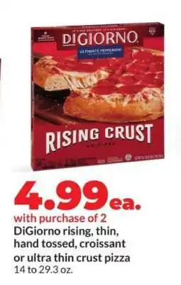 Hy-Vee DiGiorno Rising Crust Pizza offer