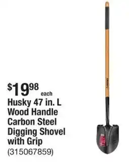 The Home Depot Husky 47 in. L Wood Handle Carbon Steel Digging Shovel with Grip offer