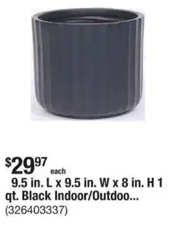 The Home Depot 9.5 in. L x 9.5 in. W x 8 in. H 1 qt. Black Indoor/Outdoo... offer