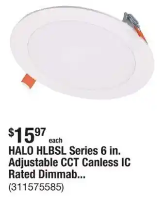 The Home Depot HALO HLBSL Series 6 in. Adjustable CCT Canless IC Rated Dimmab... offer