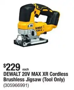 The Home Depot DEWALT 20V MAX XR Cordless Brushless Jigsaw offer