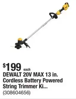 The Home Depot DEWALT 20V MAX 13 in. Cordless Battery Powered String Trimmer Ki... (308604656) offer