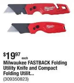 The Home Depot Milwaukee FASTBACK Folding Utility Knife and Compact Folding Utilit... offer