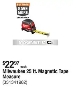 The Home Depot Milwaukee 25 ft. Magnetic Tape Measure offer