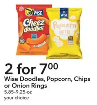 Publix Wise Doodles or Popcorn and Chips or Onion Rings offer