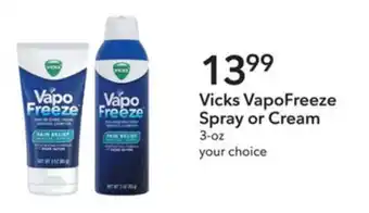 Publix Vicks vapofreeze spray or cream offer