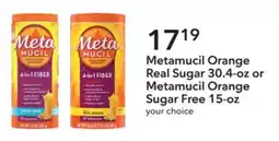 Publix Metamucil orange real sugar or metamucil orange sugar free offer