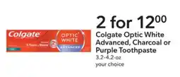 Publix Colgate optic white advanced, charcoal or purple toothpaste offer
