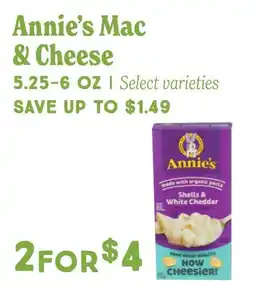Market of Choice Annie's mac & cheese offer