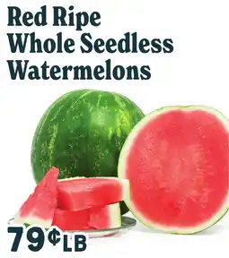 Market of Choice Red ripe whole seedless watermelons offer