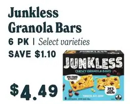 Market of Choice Junkless granola bars offer
