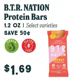 Market of Choice B.T.R. nation protein bars offer