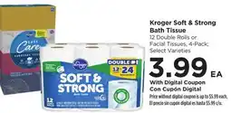 Food 4 Less Kroger Soft & Strong Bath Tissue offer