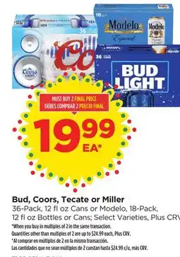 Food 4 Less Bud, Coors, Tecate or Miller offer