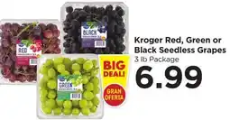 Food 4 Less Kroger Red, Green or Black Seedless Grapes offer