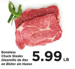 Food 4 Less Boneless Chuck Steaks offer