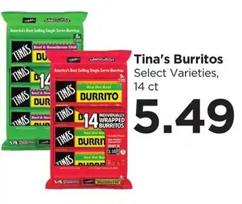 Food 4 Less Tina's Burritos offer