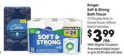 Ralphs Kroger Soft & Strong Bath Tissue offer