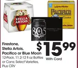 Ralphs Firestone, Stella Artois, Pacifico or Blue Moon offer