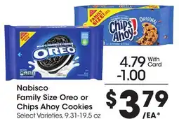 Ralphs Nabisco Family Size Oreo or Chips Ahoy Cookies offer