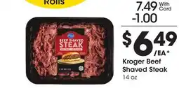 Ralphs Kroger Beef Shaved Steak offer