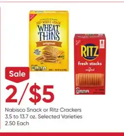 Stater Bros Nabisco Snack or Ritz Crackers offer