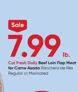 Stater Bros Fresh Beef Loin Flap Meat for Carne Asada offer