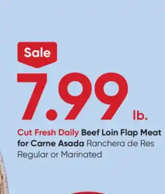 Stater Bros Fresh Beef Loin Flap Meat for Carne Asada offer