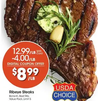 Ralphs Ribeye Steaks offer