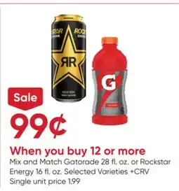 Stater Bros Gatorade 28 fl. oz. or Rockstar Energy 16 fl. oz offer