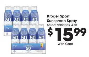 Ralphs Kroger Sport Sunscreen Spray offer