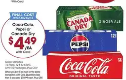 Ralphs Coca-Cola, Pepsi or Canada Dry offer