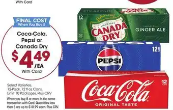 Ralphs Coca-Cola, Pepsi or Canada Dry offer