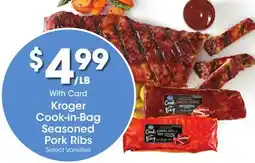 Ralphs Kroger Cook-in-Bag Seasoned Pork Ribs offer