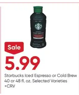 Stater Bros Starbucks Iced Espresso or Cold Brew offer