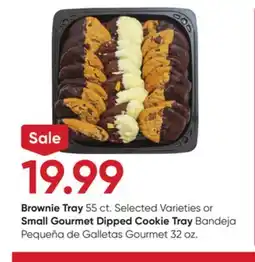 Stater Bros Brownie Tray 55 ct. Selected Varieties or Small Gourmet Dipped Cookie Tray offer
