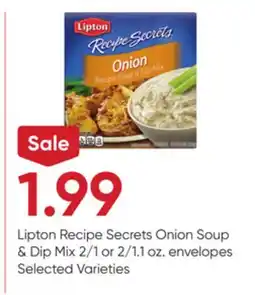 Stater Bros Lipton Recipe Secrets Onion Soup & Dip Mix offer