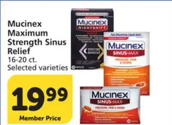 Albertsons Mucinex Maximum Strength Sinus Relief offer